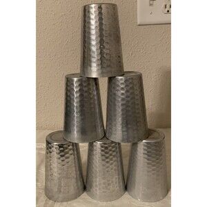 MCM Hammered Aluminum Drinking Cups Tumblers Set Of 6 Camping Picnic
